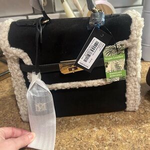 Badgley Mischka Black and Cream Satchel